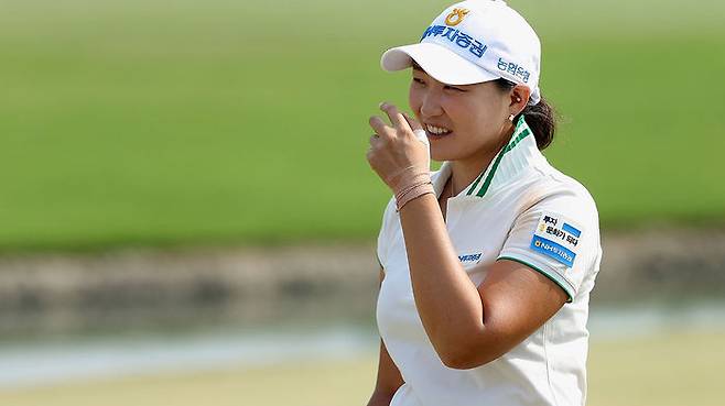 손목보호대를 착용한 이미림 선수