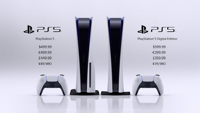 소니가 오는 11월12일 한국에 출시하는 차세대 콘솔 게임기 ‘플레이스테이션5(PS5)’ 및 디지털 에디션. /SIE