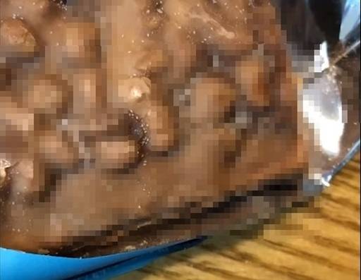 마이프로틴에서 생산한 단백질 보충제에서 흰색 가루로 보이는 벌레가 발견됐다. 온라인 커뮤니티 갈무리