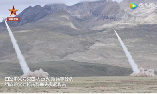 중국군이 티베트에서 군사훈련을 하고 있다.(사진 : China Central Television, Globaltimes)