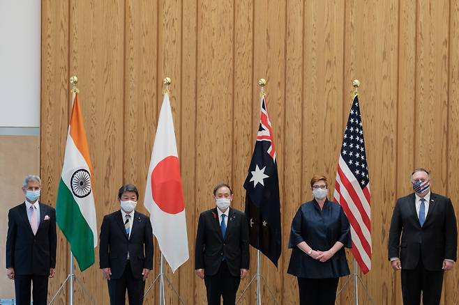 6월 10일 일본 도쿄에서 열린 쿼드 4개국 회의/사진=AFP