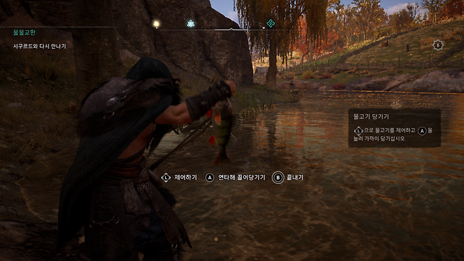 낚시로 물고기를 낚아 아이템으로 교환가능