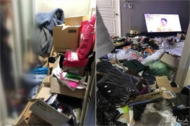 여수의 한 아파트 가정집 냉장고에서 생후 2개월 된 아기 시신이 발견된 가운데 해당 아파트 내부가 쓰레기로 뒤덮여 있다. (사진제공=여수시)