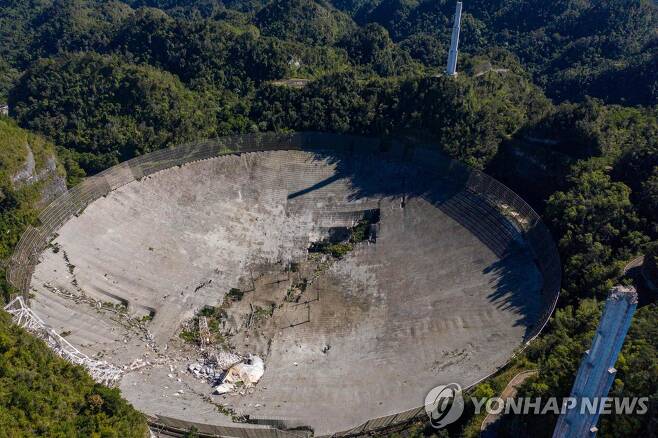 붕괴된 아레시보 전파망원경 [AFP=연합뉴스]