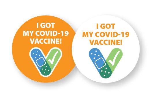 미 질병예방통제센터(CDC)가 백신을 접종받은 의료진에게 나눠주는 스티커. [CDC 홈페이지]