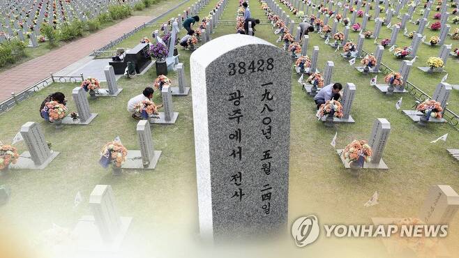 5.18 광주민주화운동 계엄군 장병들의 묘비명(CG) [연합뉴스TV 제공]