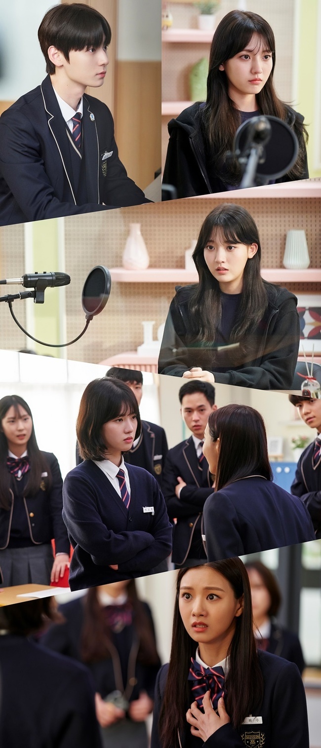 In Love Live! On, Jin Da-bin is foretelling the Confessions broadcast.In the 7th episode of JTBCs Drama Love Live! On (playplayplay by Bang Yoo-jeong/director Kim Sang-woo), which will be broadcast on December 29, Baekhorang (Jeong Da-bin) reveals all the secrets that have been hidden so far, causing a major wave in Seo Yeon-go.Baekhorang, who had been in a lonely fight with the continued farming of sniper Jung Hee-soo (Lee Se-hee), chose isolation rather than a frontal break and shrank in the crisis.I will go back to Baekhorang, a man who has not mixed with anyone again, drawing a line to his friends who have been a force.She is curious to see her sitting in a booth in a broadcasting booth without any usual appearance.Outside, I wonder what kind of story Im going to tell, adding to the appearance of Go Eun-taek (Hwang Min-hyun), who is in Standby.On the other hand, in the visual classroom, there is a situation where Ji So-hyun (Yang Hye-ji) and sniper Jung Hee-soo (Lee Se-hee) confront each other.The unwavering expression of Ji So-hyun, the recalled Jung Hee-soo, and the students who gathered as if they were watching the funny spectacles, make the atmosphere of the unexpected atmosphere, and the aftermath of the Baekhorangs Confessions broadcast is already exciting.On this day, Baekho tells the secret that he has not told anyone in the meantime.It is noteworthy why she chose to broadcast Confessions after she was hit by arrows that many people inadvertently spit out in the situation that she became a victim of school violence (school violence).