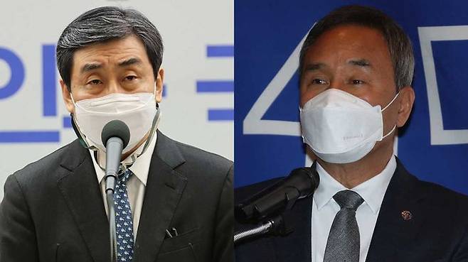 이종걸 전 대한농구협회장과 강신욱 단국대 교수