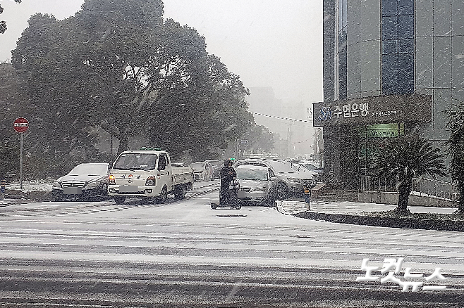 폭설이 내린 제주. 고상현 기자