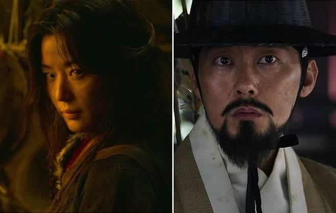 '킹덤: 아신전'에 출연하는 전지현과 박병은. 넷플릭스 제공
