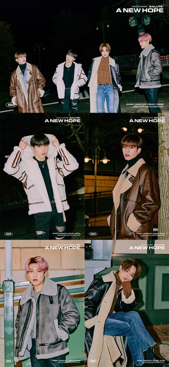 AB6IX (AB6IX) released the last concept photo of its repackaged album SALUTE: A NEW HAPE released on the 18th.Brand New Music released its third concept photo of the third EP repackage album SALUTE: A NEW HAPE through AB6IXs official SNS channels at 12 pm today (8th), and focused on fans attention. In the open photo, AB6IX caught the attention of those who saw it as luxurious and edged visuals.In a group photo posing in an empty dark city, AB6IX members captured a luxurious mood with styling that made use of the season. Among the personal photos, Jeon Woong showed a cynical charm wearing a white tone jacket of a half captain, and Kim Dong-Hyun of dark brown long Mustang style enhanced his aspirations with a wet atmosphere. ...In addition, Park Woo-jin, who sophisticatedly digested the calm gray tone Jacket, gazed at the camera and revealed the chic, and Lee Dae-hwi was impressed with his modern and understated appearance with a black color outer.AB6IX, which released all concept photos of the new album SALUTE: A NEW HAPE last time, released today, is raising fans curiosity about what new appearance will be shown through the promotional contents remaining before the comeback.Meanwhile, AB6IX (Jeon Woong, Kim Dong-Hyun, Park Woo-jin, Lee Dae-hwi)s third EP repackaged album SALUTE: A NEW HAPE will be released at 6 pm on the 18th, and is currently pre-sale through various online music sites.
