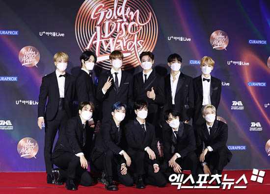 The Boyz, who attended the photo wall event of the 35th Golden Disk Awards with Curaprox music category, which was held at the Goyang Kintex in Gyonggi Province on the afternoon of the 9th day.