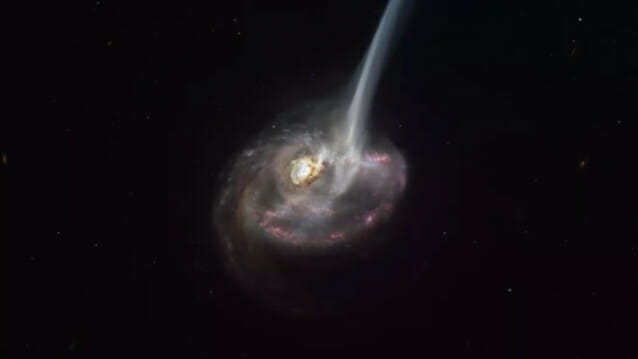 고대 우주에서 두 은하가 충돌하고 생긴 ID2299의 모습 (사진= ESO/M. Kornmesser)