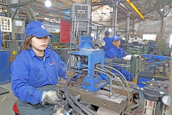 Workers produce interior decorations at a company in the northern province of Vĩnh Phúc. The labour sector has made remarkable achievement in the past five years. — VNA/VNS Photo Trần Việt