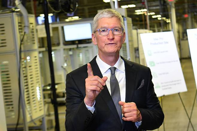 팀 쿡 애플 CEO(최고경영자)의 모습(사진=AFP)