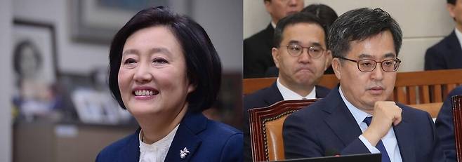 박영선 장관(왼쪽), 김동연 경제부총리