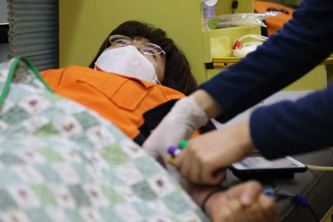 ▲소방본부와 북부소방서 직원들이 헌혈운동에 동참했다. 대구시 제공