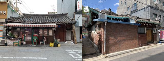 서울 영등포구 당산동 3가(왼쪽)와 1가의 개량 기와집. 김시덕 제공