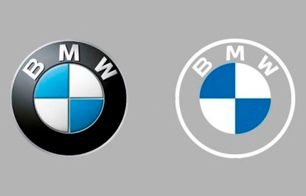 BMW의 새 로고(오른쪽)와 기존 로고 [BMW코리아 제공]