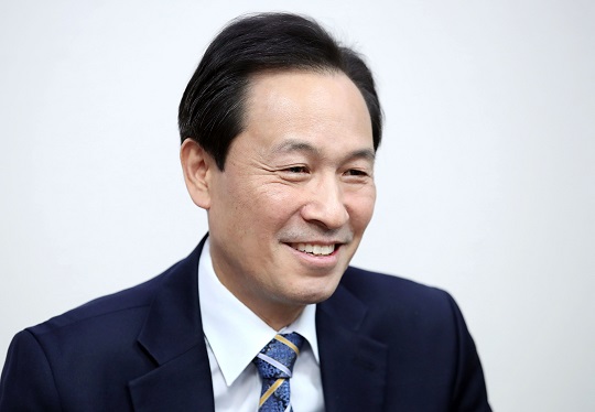 서울시장 보궐선거에 출마를 선언한 우상호 더불어민주당 의원. 사진=뉴시스