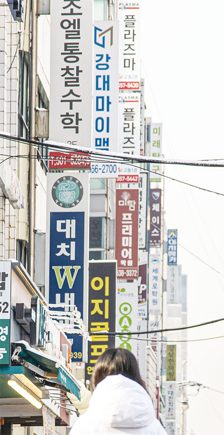 전국구로 이름을 알린 대부분 일타강사는 서울 대치동 학원가에서만 활동한다. <윤관식 기자>