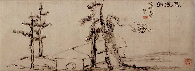 김정희 '세한도'(1844), 종이에 수묵, 23.3x108.3cm, 국립중앙박물관 소장