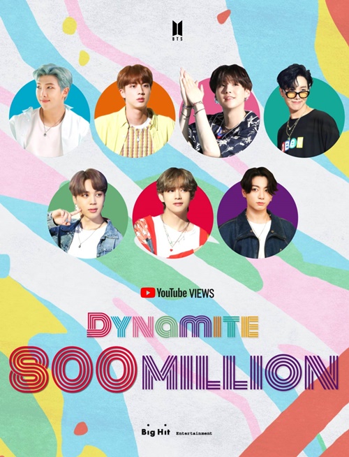 방탄소년단의 ‘Dynamite’ 뮤직비디오가 8억뷰를 돌파했다. 사진=빅히트엔터테인먼트