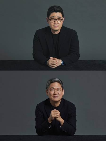 이진수 카카오페이지 대표(위)와 김성수 카카오M 대표.