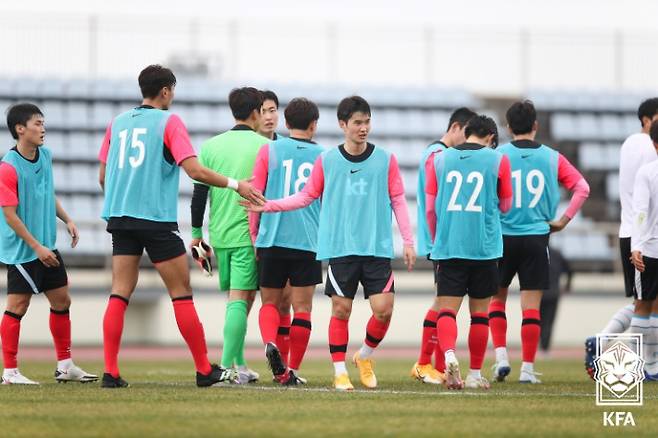 연습경기에서 성남FC를 제압한 올림픽대표팀. 대한축구협회 제공
