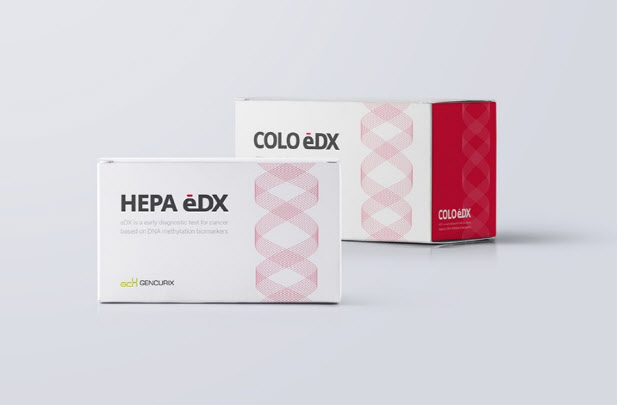 젠큐릭스의 조기진단 키트 왼쪽부터 HEPA eDX(간암),  COLO eDX(대장암).(사진=젠큐릭스)
