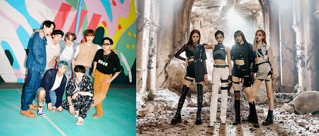 방탄소년단(왼쪽)과 블랙핑크(사진=빅히트·YG)