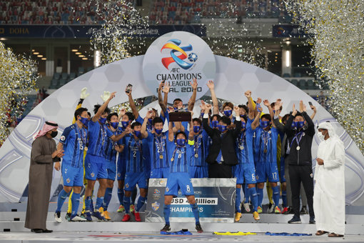 2020 AFC 챔피언스리그에서 우승한 울산 현대. 사진제공｜한국프로축구연맹