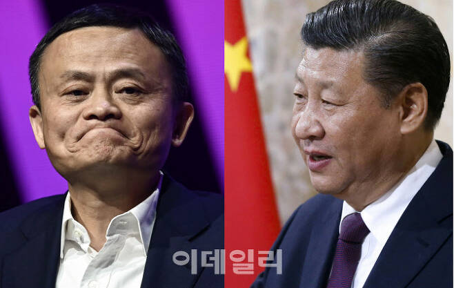마윈(왼쪽)과 시진핑(오른쪽) 사진=AFP