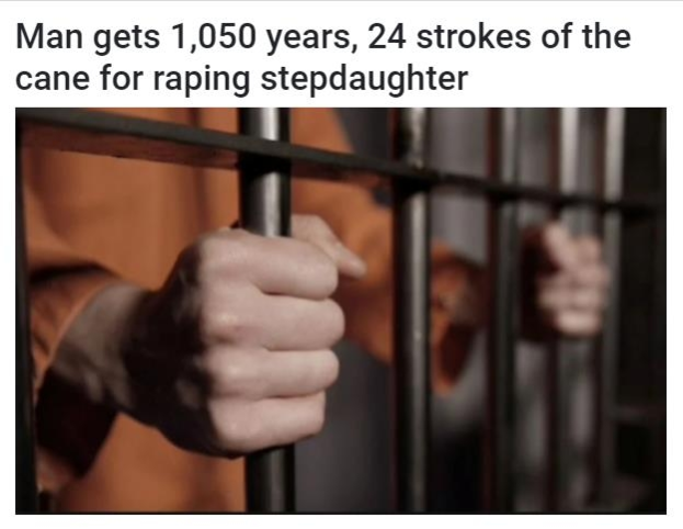 말레이 법원, 의붓딸 강간범에 징역 1050년과 태형 24대. /베르나마통신 캡처