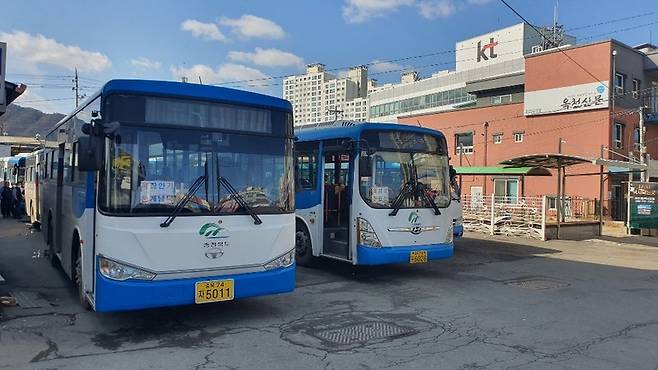 옥천 읍내 시내버스 정류장