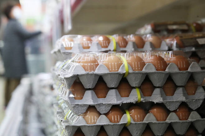 서울 시내 대형마트에 진열된 달걀 [연합뉴스]