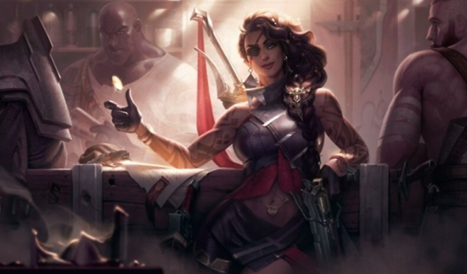 리그 오브 레전드(LoL)의 원거리 딜러 챔피언 '사미라'. 라이엇 게임즈