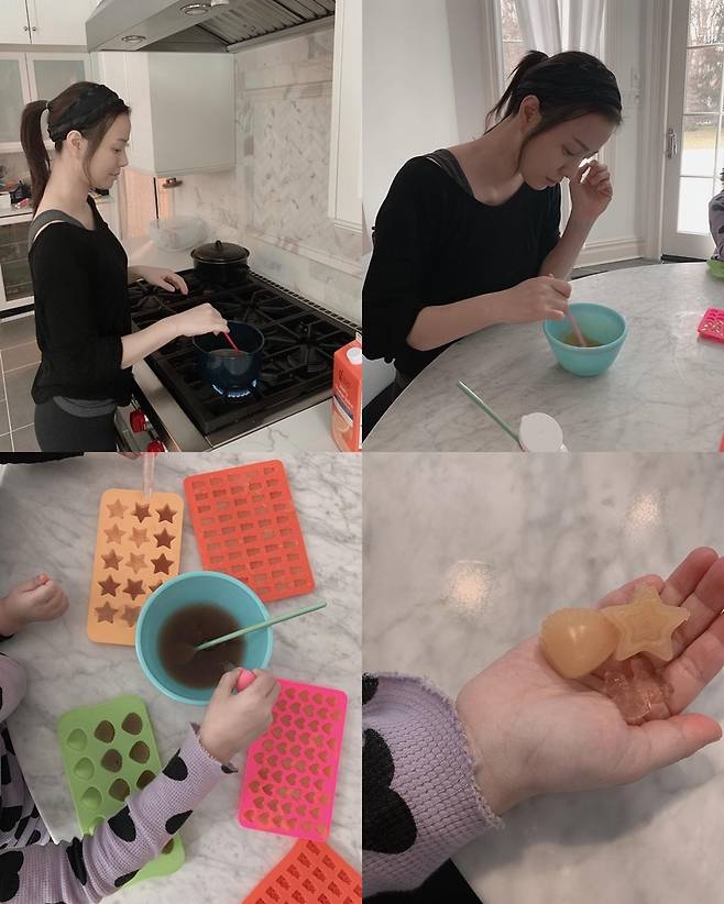 Actor Son Tae-young revealed his daily life on the holiday.Son Tae-young posted on his 1st day his instagram  with the phrase # make Gelatin dessert! # material # Gelatin # Sugar # juice # weekend play and making Gelatin dessert with his daughter.The picture shows the Gelatin in the pot and bowl melted and poured into a colored frame to complete the Gelatin dessert, and you can also see the daughter in a heart patterned dress.In the photo, Son Tae-young is wearing a comfortable homeware in a hair band, but even if he does not decorate, his beautiful beauty and slim body are revealed and attract more attention.Son Tae-young, who married Actor Kwon Sang-woo in 2008, has one male and one female.=