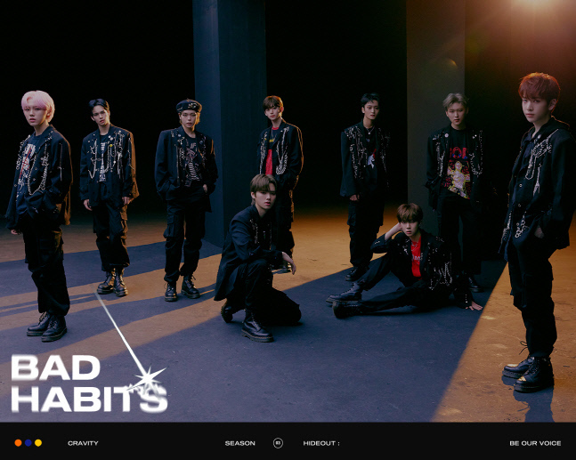 Starship Entertainment, a subsidiary company, announced its third mini album CRAVITY SEASON 3 HIDEOUT: BE OUR VOICE (Cravity Season 3) through Cravity official SNS on the 4th.Hyde-out: Be Hour Voice) and 10 concept photos of the follow-up song Bad Habits (Bad Habits) were released.Above all, Cravitys more watery visuals catch the eye.It is expected to renew Riz once again in Bad Habits activity connecting the third Mini album title song My Turn.Meanwhile, Cravity is the next generation K-POP representative who won the Rookie of the Year award at various awards ceremony after the official debut last April.This year, he has been successful in sniping fans at home and abroad with his Energistic and Groovy charm My Turn activities since the beginning of the year. Recently, he also took a global eye stamp with a video interview on Good Day New York (Good Day New York) on the FOX5 channel in the United States.Cravity will start its follow-up song Bad Habits on November 11th.Photo Starship Entertainment