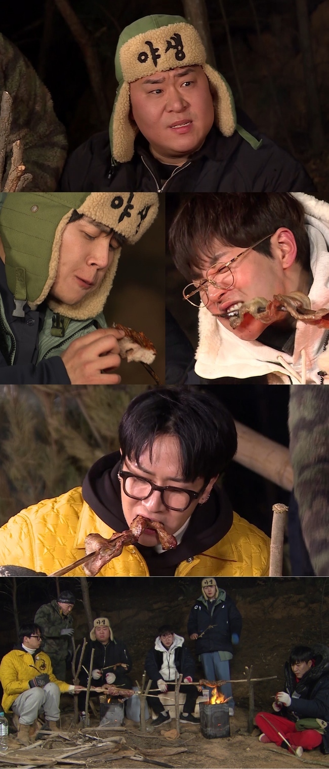 2 Days & 1 Night members are thrilled with who peak belly.On KBS 2TV Season 4 for 1 Night 2 Days, which will be broadcast on March 14, members struggle to survive in wild training camps.Members who gained fire last week from training by a wild expert prepare a branch grill to bake Whole Fork Belly.The 14th grader Kim Jong-min is the back door of the experts praise for exploding the wild power he has accumulated in the past.Members are resilient to the whole pork belly grilled taste that was born after the efforts of each high school.Ravi, who spent more than 12 hours eating cold rice balls, said, It is like eating fire.Even DinDin is said to have expressed a fierce affection (?) saying, I think I can marry this meat.