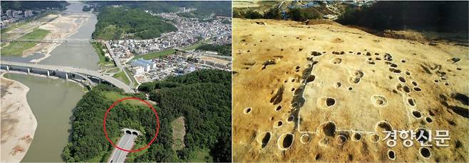 백제큰길 조성을 위해 잘릴 위기에 놓였던 정지산 정상에서 수상한 기와건물지가 확인됐다. 다른 건물지와 달리 적심(마루나 서까래의 뒷목을 보강하기 위하여 큰 원목을 눌러 박은 것)도, 초석도 없었는데, 45개의 기둥이 3열로 박혀 있었다.건물의 중앙부에 다시 4개의 기둥구멍이 있고, 그 한가운데에 커다란 구덩이가 하나 파여있었다. 의미심장항 유구와 유물이 확인되자 도로는 터널을 뚫고 조성되는 방향으로 설계가 바뀌었다.