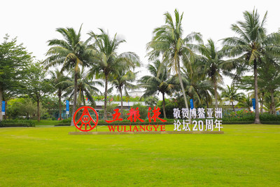 Photo shows the logo of China's leading liquor maker Wuliangye on a grassland of Boao Forum for Asia (BFA) Annual Conference 2021 held in south China's Hainan. (PRNewsfoto/Xinhua Silk Road)