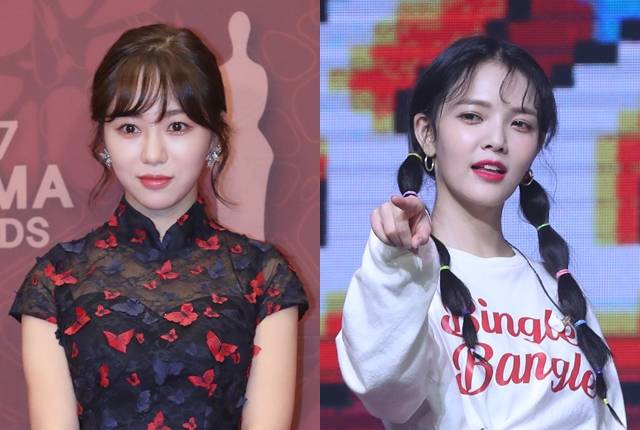 걸그룹 AOA 출신 권민아(왼쪽 사진)와 지민. 뉴시스