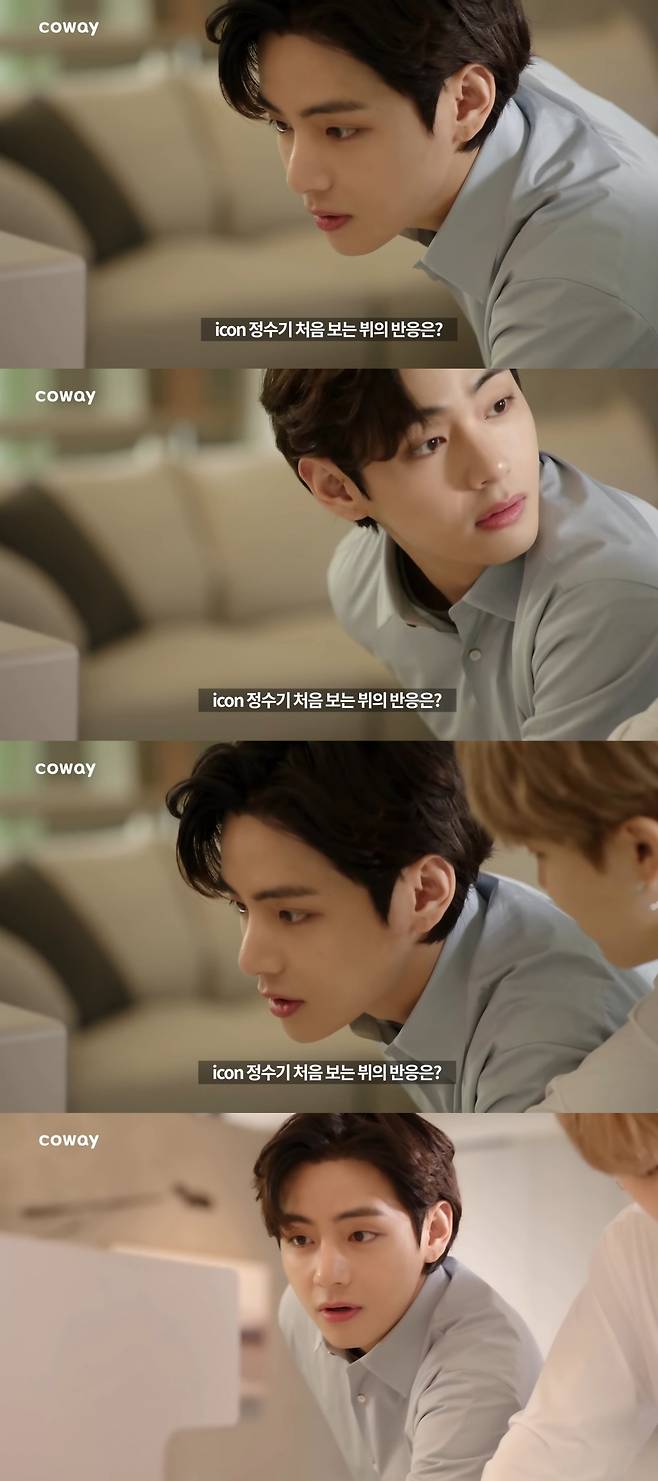 "물 마시는 조각상♥" 방탄소년단 뷔, 감탄 부르는 광고 메이킹 필름..얼굴+목소리+미소까지 '세계 1등 미남'