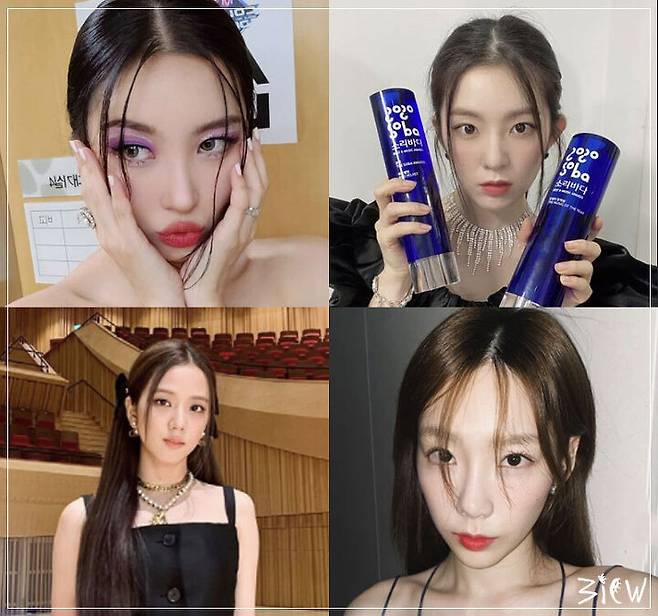 출처: 선미, 아이린, 지수, 태연 인스타그램