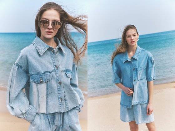 여성복 지컷이 출시한 데님, 스커트 셋업. 사진 신세계인터내셔날