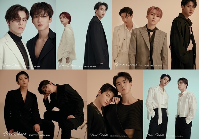 Group Seventeen has emanated a manic charm.The agency Pledis Entertainment released its mini-8th album Your Choice OTHER SIDE version unit and personal official photo, which will be released on the 18th through the official SNS channel of Seventeen on June 11th.Seventeen showed off her manic charm with understated monotone styling, unlike the ONE SIDE version of colorful and romantic sensibility through OTHER SIDE version official photo.In the personal official photo, Jung Han, Jun, and Vernon doubled their sexy with a slightly wet wet hair, and Dogum and Dino completed a unique mood by emitting charisma in a unique clear atmosphere.Mingyu and Wonwoo made the fatal aura with their dark eyes.S.Coups, Joshua, Hoshi, and Uji showed off their extraordinary presence with softness and chicness coexisting, and the subtle yet subtle atmosphere of Diet and the monk left a strong impression.Seventeen will talk about various moments of love that can be encountered in life through the 2021 Power of Love project and will fill 2021 with frank and colorful feelings of love. After Wonwoo and Min Kyus Bittersweet, the mini 8th album Your Choice has a second form of love.Before this, I dream of love (I dream of love), Moments Of Falling In Love, and Get Ready to love With Us? (The moment I fall in love, are you ready to love with us?Is there a growing question about what Seventeen will tell with her mini 8th album Your Choice and the title song Ready to love?