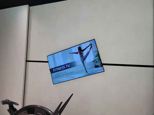 OLED TV가 홈 피트니스 활용을 위해 세로로 돌아가고 있다. <전혜인 기자>