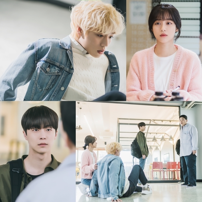 An unexpected event happens during a peaceful group task.In the second episode of KBS 2TVs drama, Blue Spring (played by Ko Yeon-su/directed by Kim Jung-hyun), which will be broadcast on June 15, Park Jihoon (played by Yeo Jun), Kang Min-ah (played by Kim So-bin), and Ship reform (played by Nam su-hyun) will begin on campus life in earnest.Earlier, Park Jihoon, a first-year business administration student at Myongil University, had a strange relationship with his seniors Kim So-bin (Kang Min-ah) and Nam su-hun (Ship reform).Kim So-bin, who needed a part-time job to organize the data to build the specs, became in a position to ask Yeo-joon to take over the position, and Nam su-hun, the official Asa in the department, was wary of him trying to approach him by discovering the duality of Yeo-jun, who seemed cheerful.As the three people are wondering what kind of relationship they will get out of the simple relationship, they are caught in a group to do group tasks.The atmosphere of the peaceful team becomes increasingly harsh, and eventually it spreads into a struggle, which unexpectedly creates tension.In the open steel, Yeo Jun is sitting on the floor with someone pushed, causing curiosity about what happened to him.In addition, the name su-hyun, who did not like Li Dian, is attracted to him because he is wrapped around him.Kim So-bin, who is embarrassed by the embarrassing situation, and Nam su-hyun, who is giving a cold look to the senior who pushed Yeo Jun, feel the airflow of three people different from Li Dian.