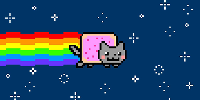 2011년에 나와 화제가 되었던 gif 유튜브, Nyan Cat 
https://youtu.be/QH2-TGUlwu4